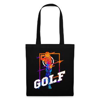 Golf Golfen Golfspieler Sport Hobby Club Vintage - Stoffbeutel - Schwarz - Vorne