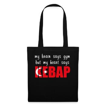 Mon cœur dit Kebap - Sac en tissu - noir - Devant