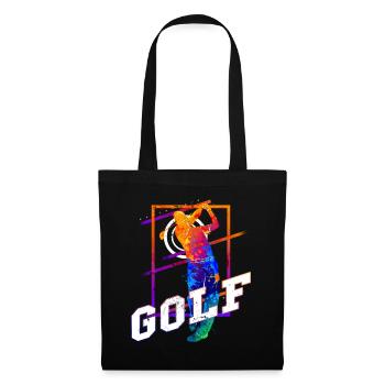 Golf Golfen Golfspieler Sport Hobby Club Vintage - Stoffbeutel - Schwarz - Vorne