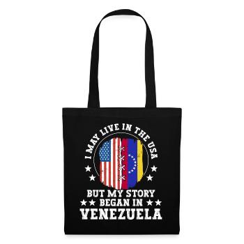 I May Live In The USA But My Story Began In - Stoffbeutel - Schwarz - Vorne