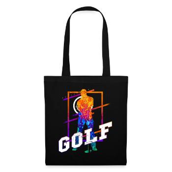 Golf Golfen Golfspieler Sport Hobby Club Vintage - Stoffbeutel - Schwarz - Vorne