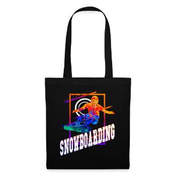 Snowboard Snowboarding Snowboarder Freestyle Stunt - Stoffbeutel - Schwarz - Vorne