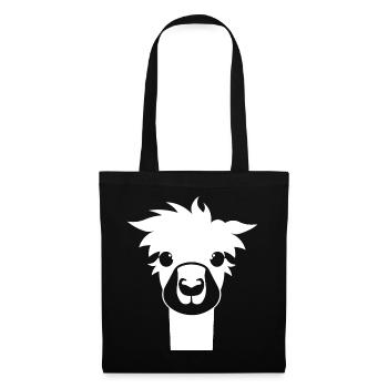 Lama Drôle Silhouette Effronté Amusant Lamas - Sac en tissu - noir - Devant