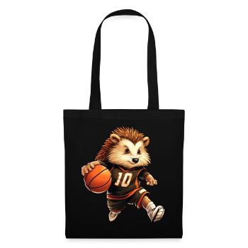 Hérisson de basket-ball - Sac en tissu - noir - Devant