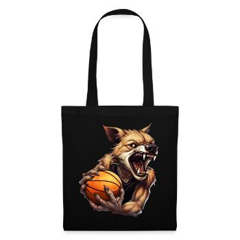Hyène de basket-ball - Sac en tissu - noir - Devant