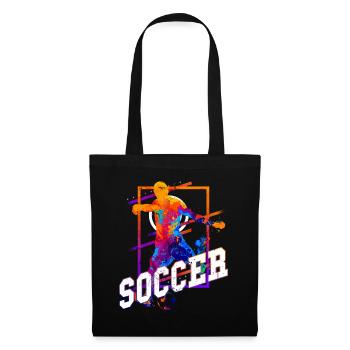 Football, Joueur De Football, Attaquant, Fan Coloré - Sac en tissu - noir - Devant