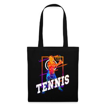Tennis Tennis Player Woman Sport Match Club Fan - Tote Bag - black - Front