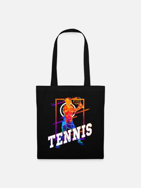Tennis Joueur De Tennis Femme Sport Match Club Fan - Sac en tissu - noir