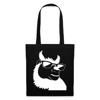 Lustiges Lama mit Sonnenbrille Coole Lamas - Stoffbeutel - Schwarz - Vorne