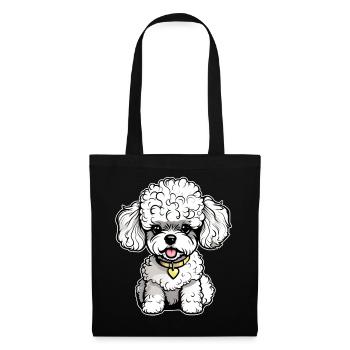 Caniche mignon II - Sac en tissu - noir - Devant