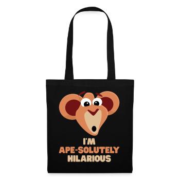 Monkey Funny Saying I'm Ape-solutely Hilarious - Tote Bag - black - Front