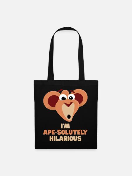 Affe lustig Spruch I'm Ape-solutely Hilarious - Stoffbeutel - Schwarz
