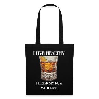 Healthy Rum - Stoffbeutel - Schwarz - Vorne