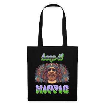 keep it hippie - Stoffbeutel - Schwarz - Vorne