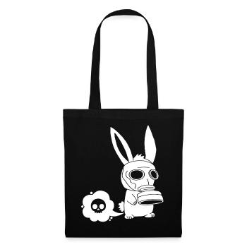 Lapin blanc qui pète - Sac en tissu - noir - Devant