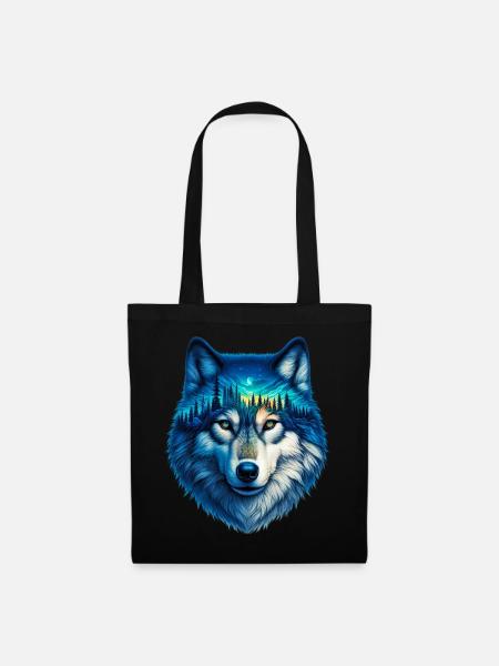 Wolf - Stoffbeutel - Schwarz