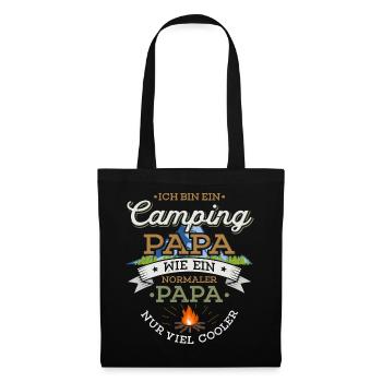 Camping Papa Lagerfeuer Camper Zelten Campingplatz - Stoffbeutel - Schwarz - Vorne