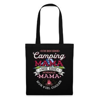Camping Mama Campingplatz Camper Zelten Lagerfeuer - Stoffbeutel - Schwarz - Vorne