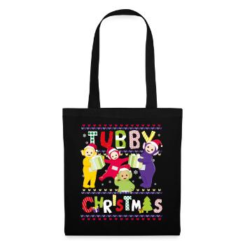 Teletubbies Tubby Christmas Ugly Christmas Design - Stoffbeutel - Schwarz - Vorne