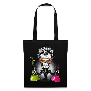 Crâne en scientifique sombre dans le laboratoire - Sac en tissu - noir - Devant