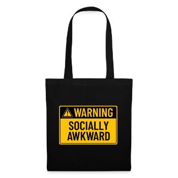 Warning: Socially Awkward - Tote Bag - black - Front