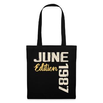 Né(e) en Juin 1987 Cadeau Juin 1987 Anniversaire - Sac en tissu - noir - Devant
