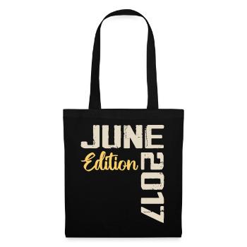 Né(e) en Juin 2017 Cadeau Juin 2017 Anniversaire - Sac en tissu - noir - Devant