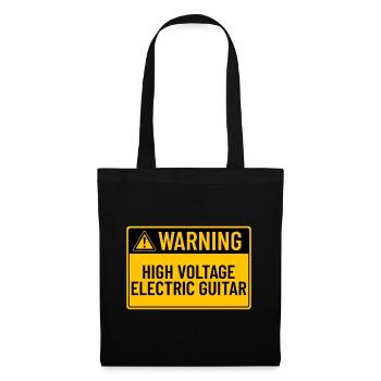 Avertissement : Guitare électrique haute tension - Sac en tissu - noir - Devant