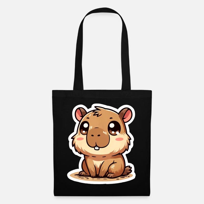 Capybara - Stoffbeutel - Schwarz