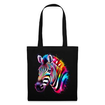 Zebra - Stoffbeutel - Schwarz - Vorne