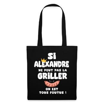 Alexandre roi barbecue cadeau alexandre fêtes - Sac en tissu - noir - Devant
