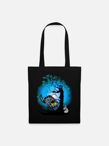 Halloween Katze Katzen Maus - Stoffbeutel - Schwarz
