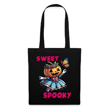 Mignonne princesse d’Halloween avec papillon - Sac en tissu - noir - Devant