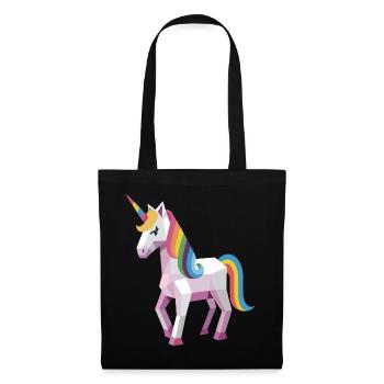 Geometric Rainbow Unicorn – Modern Fantasy Art - Tote Bag - black - Front