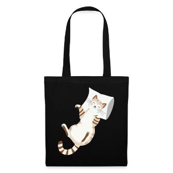 Relaxed Cat with Pillow-Cozy Animal Design - Tote Bag - black - Front