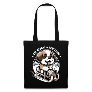 Chien Saint-Bernard - Sac en tissu - noir - Devant
