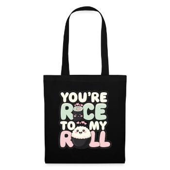 Motif de sushi sucré – You’re Rice to My Roll - Sac en tissu - noir - Devant