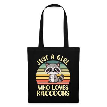 Raton laveur - Sac en tissu - noir - Devant