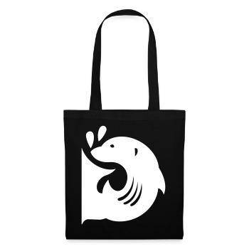 Poisson pingouin | Lettre D | Vectorale - Sac en tissu - noir - Devant