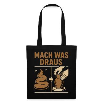 Poterie avec des excréments - Faites-en quelque chose - Sac en tissu - noir - Devant