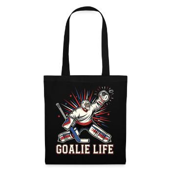 Humor Hockey Spieler Torwart Hockey - Stoffbeutel - Schwarz - Vorne