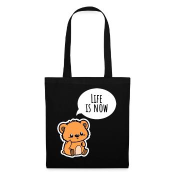 The Cute Bear: Life is now! Enjoy it - Tote Bag - black - Front