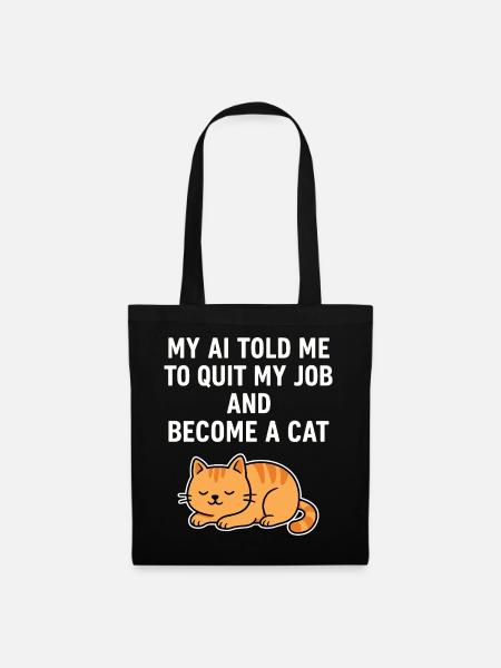AI Cat Life - Stoffbeutel - Schwarz