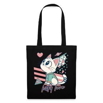 Kitty Love Geometric Pop Art - Tote Bag - black - Front