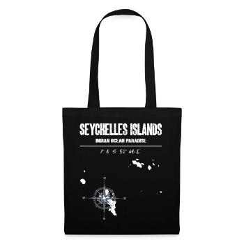 Carte des Seychelles Boussole Vintage Design - Sac en tissu - noir - Devant