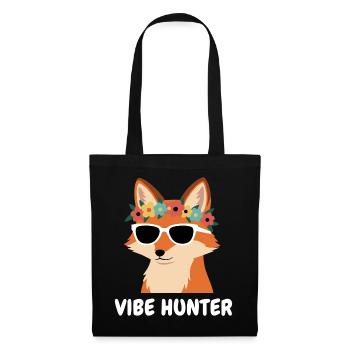 Vibe Hunter Fuchs mit Blumenkranz - Stoffbeutel - Schwarz - Vorne