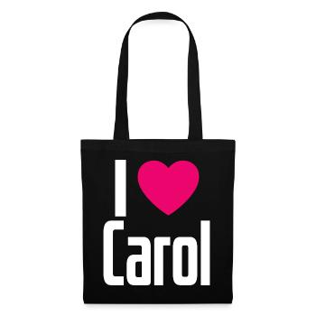 I Love Carol Pink Heart I Love Carol - Tote Bag - black - Front
