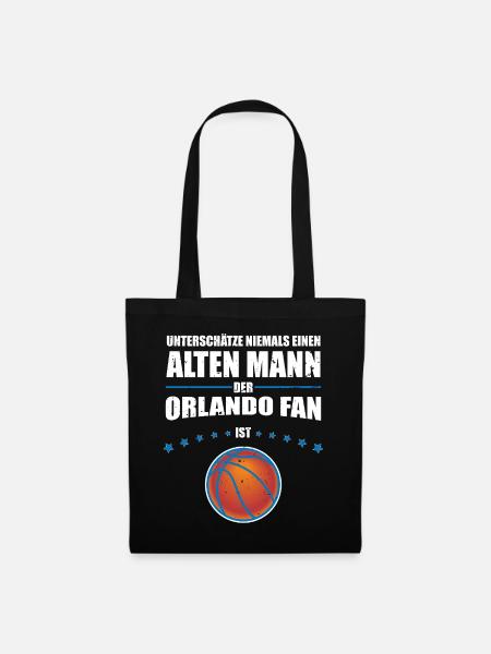 Alter Mann - Orlando Basketball Fan | Retro - Stoffbeutel - Schwarz