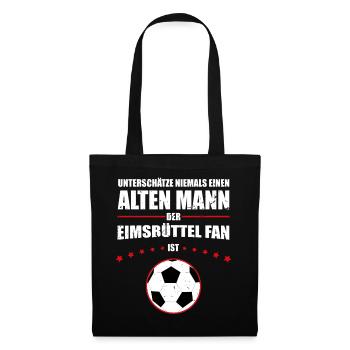 Alter Mann - Eimsbüttel Fußball Fan | Retro - Stoffbeutel - Schwarz - Vorne