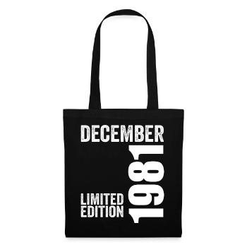 Cadeau Anniversaire Rétro - Décembre 1981 - Sac en tissu - noir - Devant